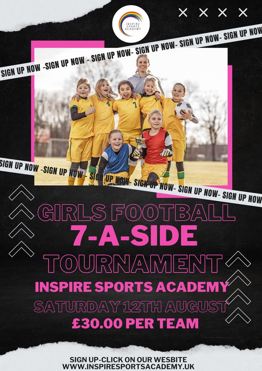 InspireSportsA2's tweet photo. Our brand new football 7-a-side football tournament ⚽️
Saturday 12t August- Girls 
Saturday 19th August- Boys 

Age Groups 
Under 9’s
Under 11’s
Under 14’s
Under 16’s

📱 https://t.co/f0Djy5kpJb 

Venue-@RyversSchool https://t.co/Q42YeBXJBF