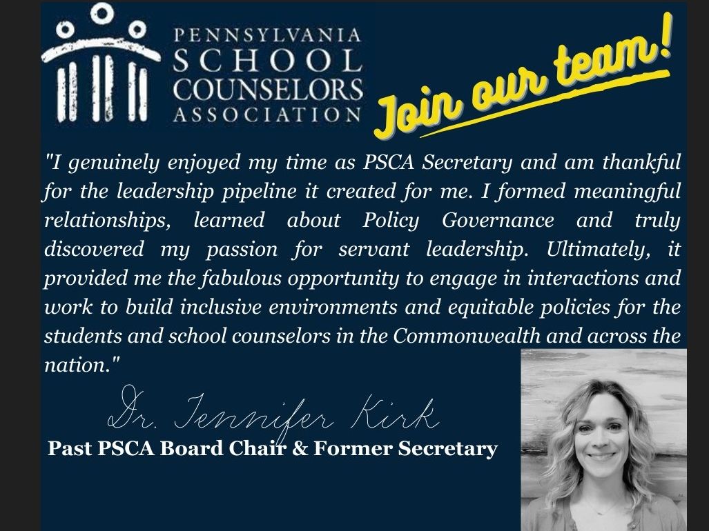 📣 WE HAVE AN IMMEDIATE OPENING TO JOIN OUR TEAM! PSCA has an immediate opening for the position of Board Secretary. If you are interested in learning more about the role and/or would like to be considered for this critical position to support the work of our Board, please compl