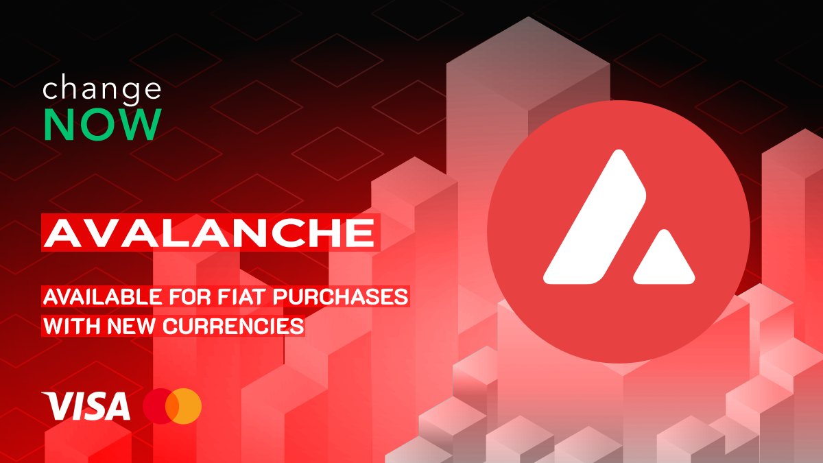 ChangeNOW_io's tweet photo. Did you hear the news? Now you can buy #AVAX by @avax with new fiat currencies from emerging markets: VND, MYR, THB and others! 🌐 

No more hassle of converting your funds before getting your hands on #Avalanche.

👉 Buy $AVAX: https://t.co/P4wJe1hNWt https://t.co/f0nqSaG3qB