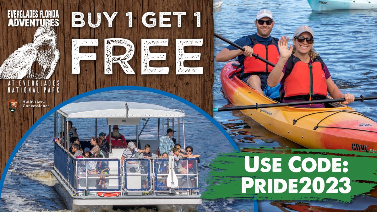 The more, the merrier! 🌞 Check out our summer BOGO! 🌞 Buy one kayak rental or Ten Thousand Islands Boat Tour and receive a second one free. ⛴️🎉 Use code: PRIDE2023 when booking to redeem offer. Reserve here: evergladesfloridaadventures.com/activities-and…