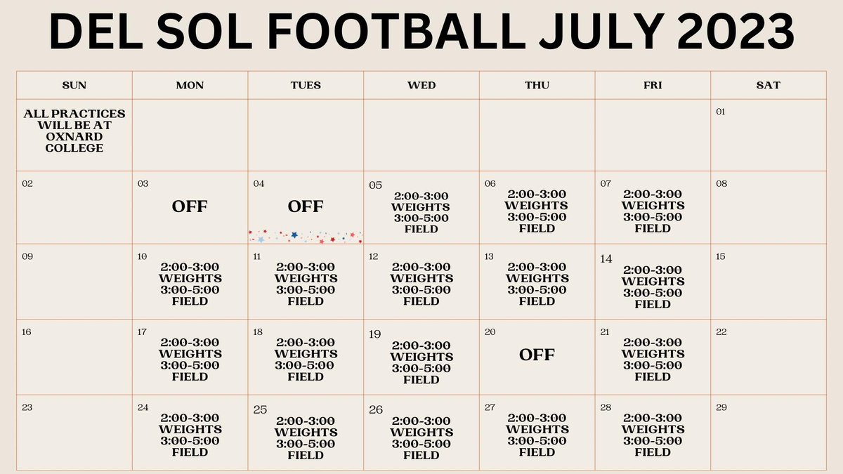 Jaguar Football July Calendar #letsmakehistory