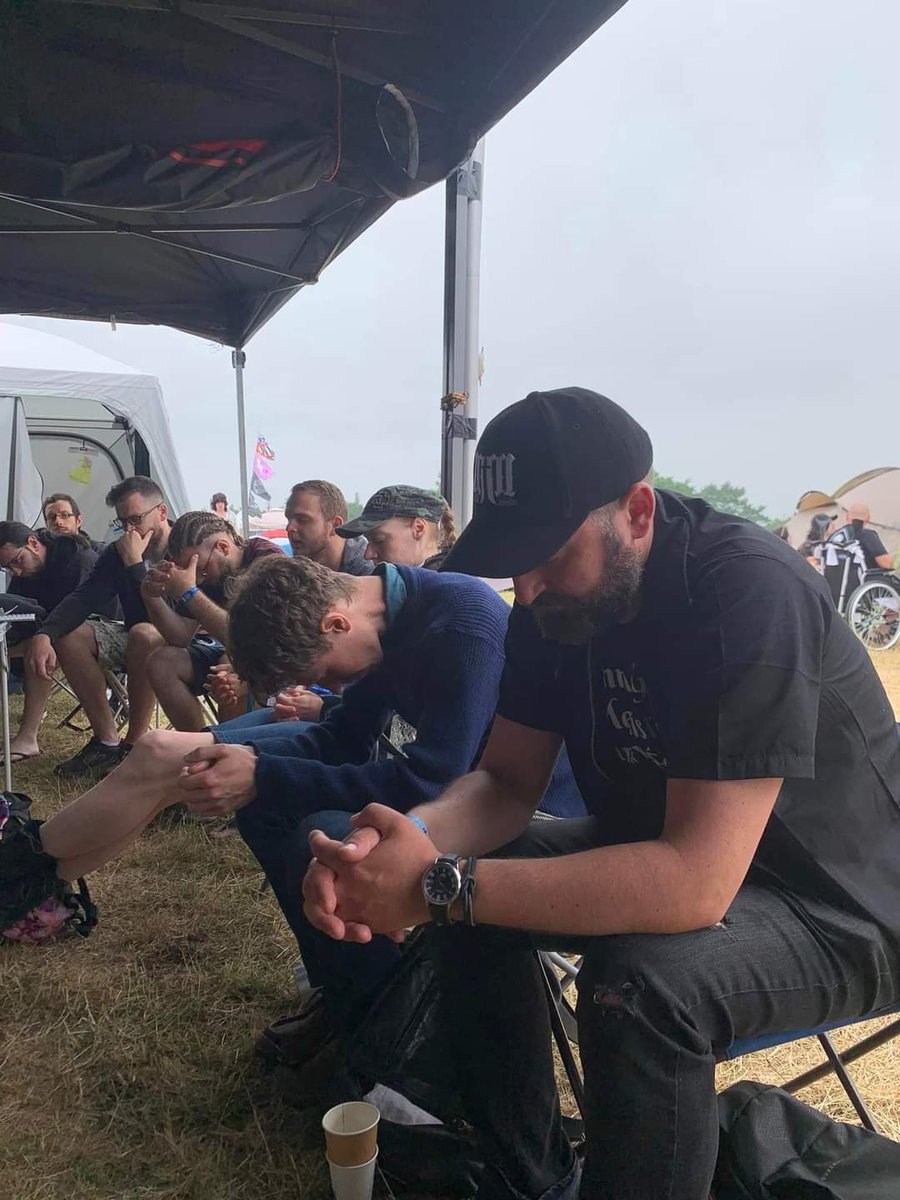 TheMetalBible's tweet photo. METAL BIBLE OUTREACH @ HELLFEST, CLISSON, FRANCE
We had great discussions, sometimes refusal but that's part of the game. We gave 900 Metal Bibles to those who wanted them. 
Also met two brothers that picked up a Metal Bible 2019  and now are baptized and following Jesus! Amen. https://t.co/ZkWAMSIzPa