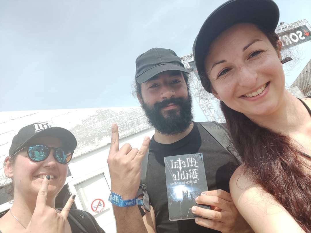 TheMetalBible's tweet photo. METAL BIBLE OUTREACH @ HELLFEST, CLISSON, FRANCE
We had great discussions, sometimes refusal but that's part of the game. We gave 900 Metal Bibles to those who wanted them. 
Also met two brothers that picked up a Metal Bible 2019  and now are baptized and following Jesus! Amen. https://t.co/ZkWAMSIzPa