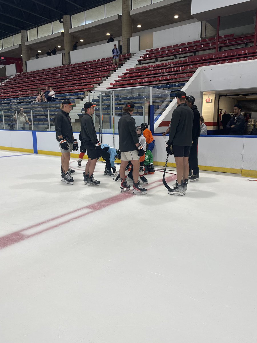 The @NHLFlyers prospects have arrived at our #SniderHockey Learn to Play summer camp at @Class_Of_1923!