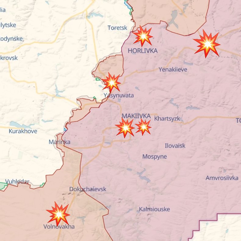 LvivJournal's tweet photo. In the last 24 hours missiles hit Debaltseve, Horlivka, Makiivka twice, Yasynuvata &amp; Volnovakha. All in occupied Donetsk region. Ammo &amp; fuel depots, cargo trains &amp; military equipment were destroyed. All confirmed by ruzZian sources. 
#lviv https://t.co/WMqYudUUJw