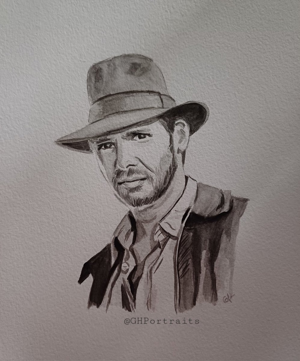 A little #IndianaJones art piece today🤗 #Harrisonford #fanart #art #watercolour #movieart #littleart #myart #ArtistOnTwitter