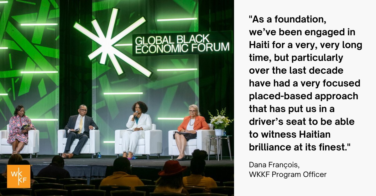 WK_Kellogg_Fdn's tweet photo. At the @essencefest, we hosted a panel discussion on investing in Haiti for lasting change as part of our #PocketsOfHope initiative to showcase locally led efforts making an impact in communities across Haiti

Learn more at https://t.co/h65R3CO5bV

#ESSENCEFest #EFPartner https://t.co/aPOEmQBYeM