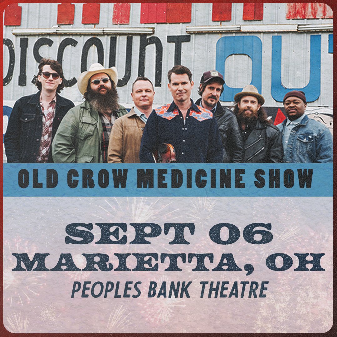 Old Crow Medicine Show is coming to Peoples Bank Theatre on Wednesday, September 6! Public ticket sales open next Monday, July 17, at 10:00 am.

Details here: peoplesbanktheatre.com/events/

<a href="/crowmedicine/">Old Crow Medicine Show</a>