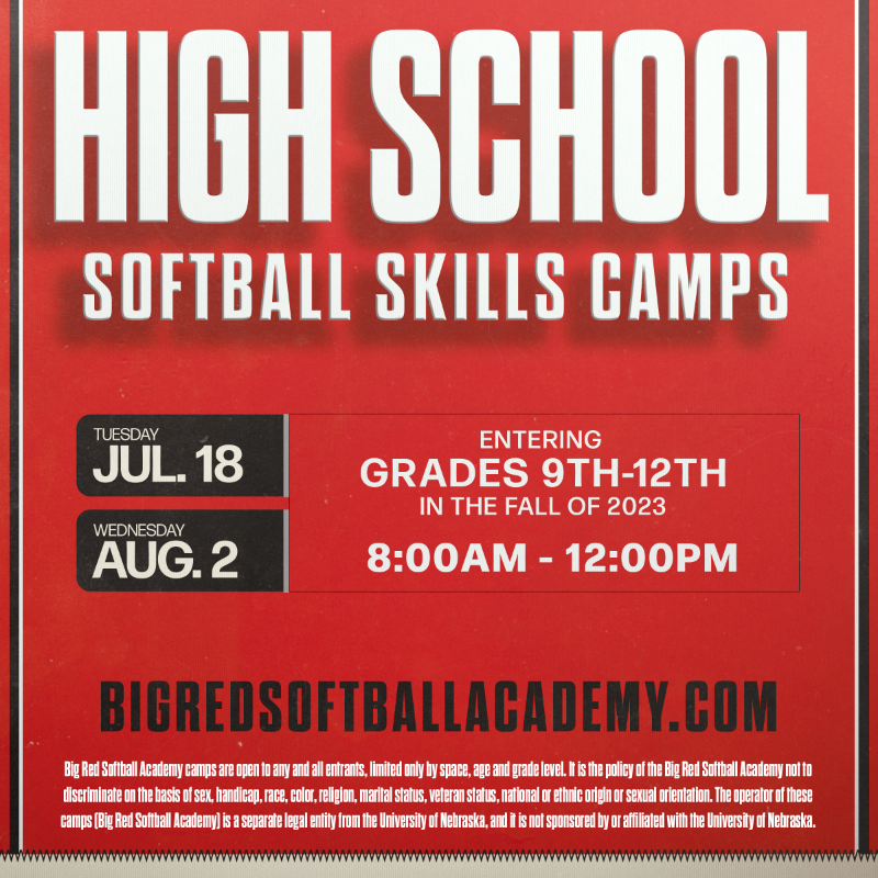 HuskerSoftball's tweet photo. 🚨Attention Nebraska High School Players!🚨

Gear up for fall ball season with our newly added high school skills camps.

🗓️ July 18th and/or August 2nd

Registration and details are linked below!