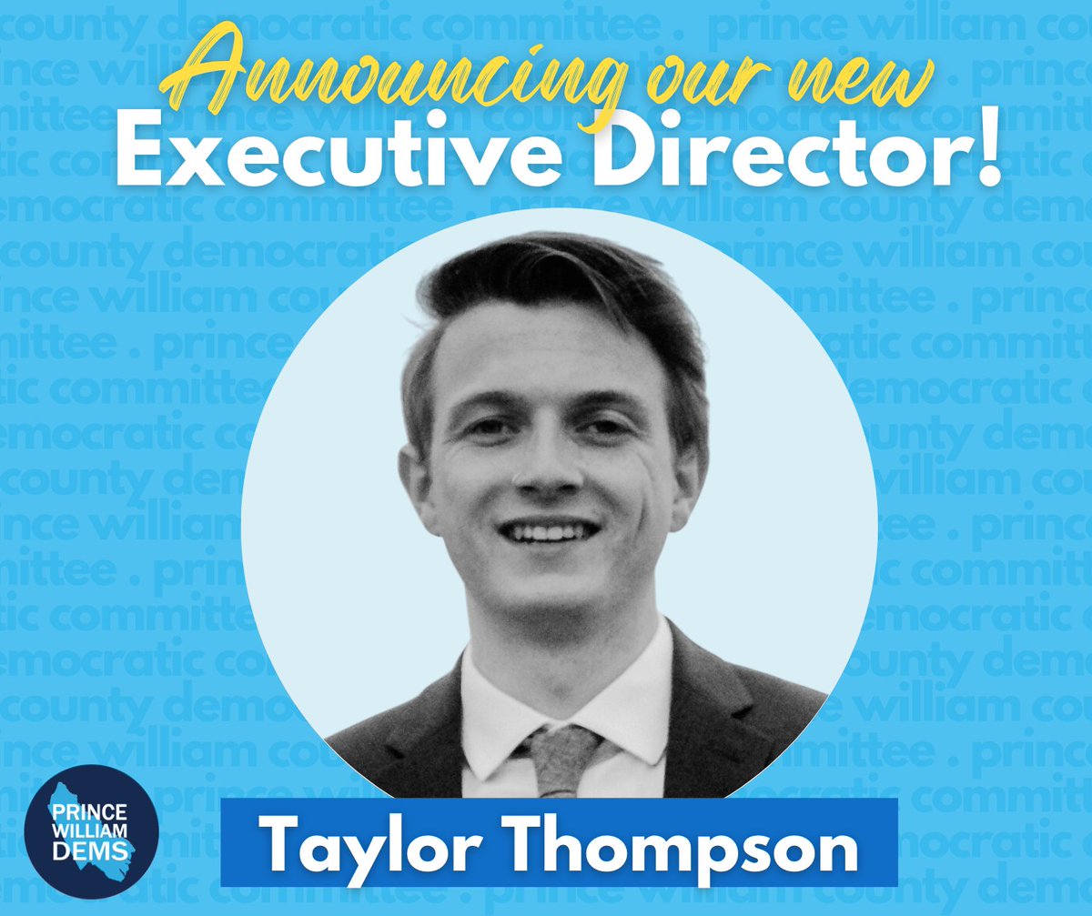PWC Democratic Committee (@pwcdems) on Twitter photo 📣 PWCDC is pleased to announce our new Executive Director: Taylor Thompson! <a href="/Tay_TayThompson/">Taylor Thompson</a>
We're so excited to have Taylor on board with #PWCDems, and are confident that he will work hard to ensure PWC Democrat victories up & down the ballot this November 🗳 📣 PWCDC is pleased to announce our new Executive Director: Taylor Thompson! <a href="/Tay_TayThompson/">Taylor Thompson</a>
We're so excited to have Taylor on board with #PWCDems, and are confident that he will work hard to ensure PWC Democrat victories up & down the ballot this November 🗳