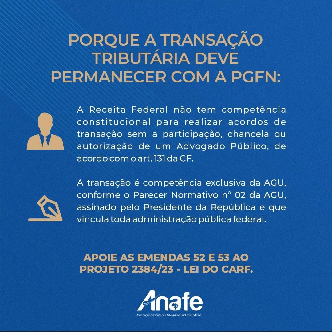 A avaliação de riscos e vantagens jurídicas de uma transação tributária é vocação da PGFN, órgão jurídico especializado. Permitir a transação tributária indiscriminada na RFB, sem litígio, é renúncia de receita pura e simples, vedada pela LRF. <a href="/guimaraes13PT/">José Guimarães</a> <a href="/adriventurasp/">Adriana Ventura</a>