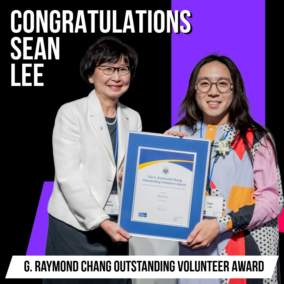 Congratulations Sean Lee, Director of Programming at <a href="/TangledArtsTO/">Tangled Art + Disability</a> for winning the G. Raymond Chang Outstanding Volunteer Award! Photo credit Jae Yang. Read more here: torontomu.ca/alumni/events/…