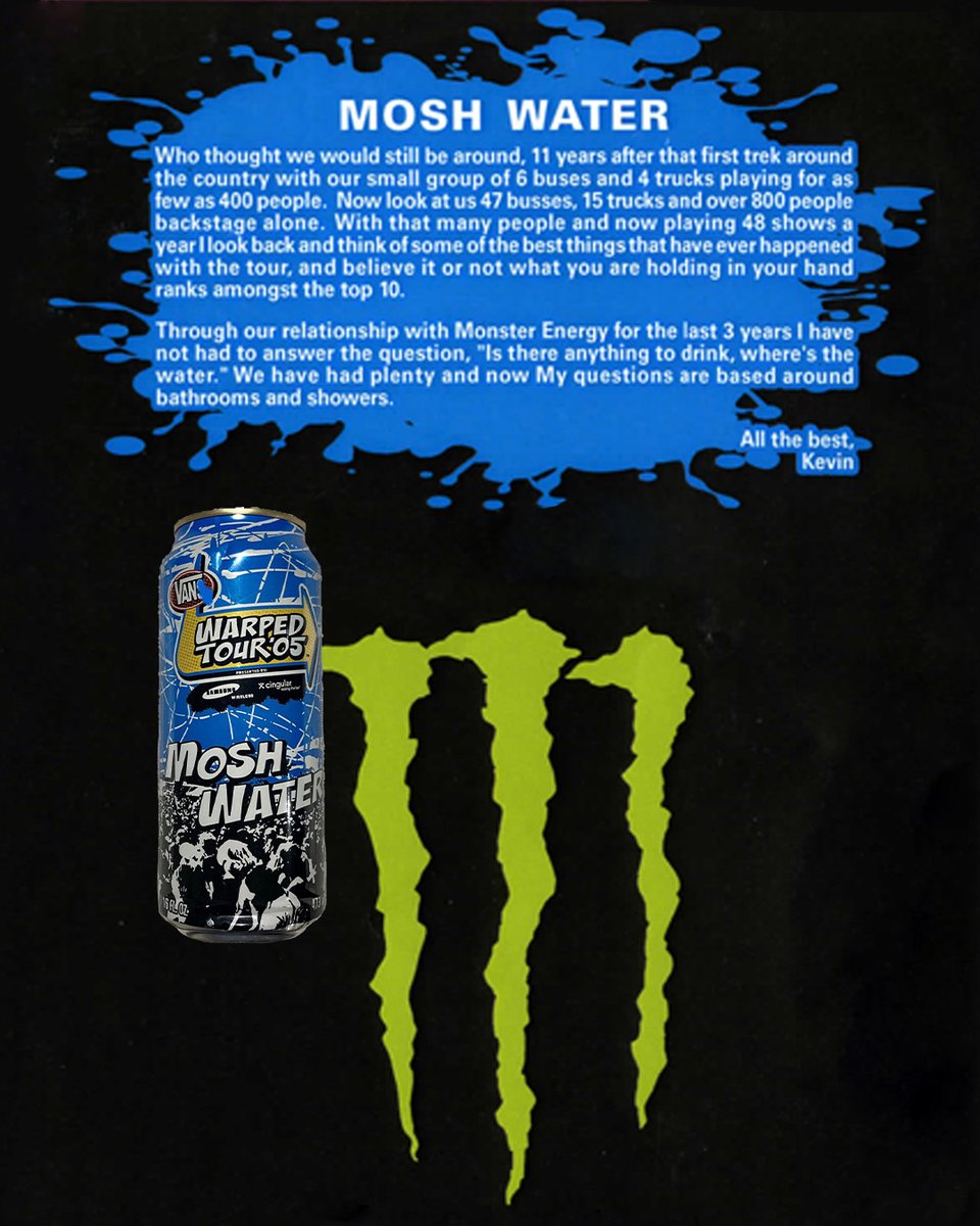 TourWater's tweet photo. Recognize this artwork? The 2005 Tour Water x @vanswarpedtour can design. If you’ve still got this can in hand, post a shoutout and tag @monstertourwater!
#availablenow #monstertourwater #vanswarpedtour #tourwater #originalbackstagewater #punk #punkshows #straightupwater https://t.co/cBqGDZv4OS