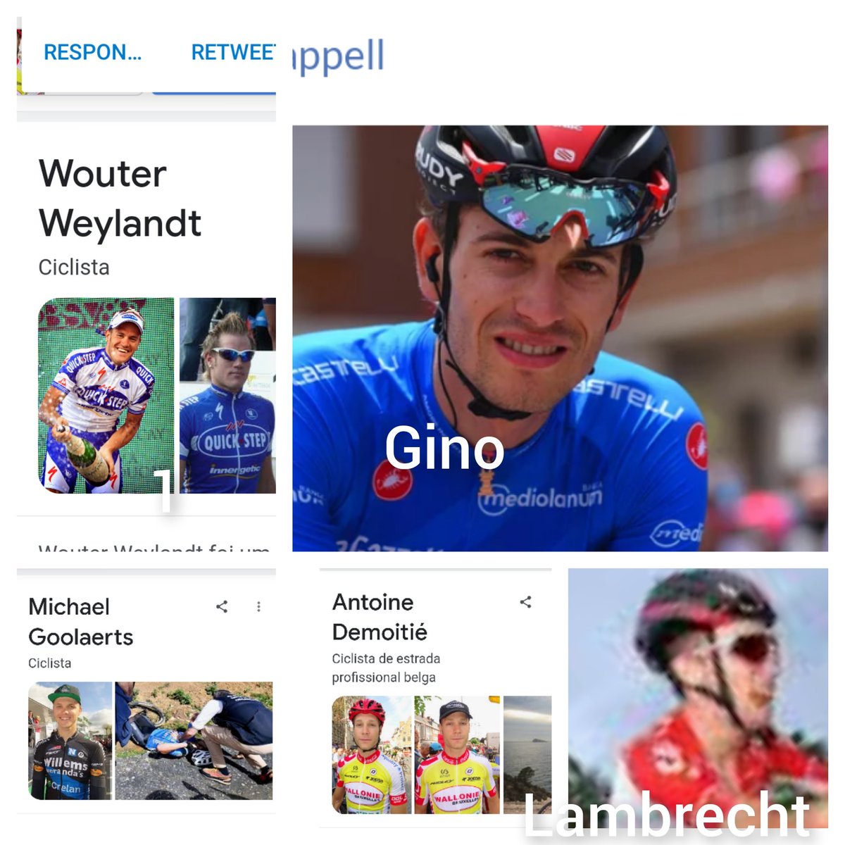 Weylandt que giro 2011
Demoite atropelado após queda fútil 2016
Goolgaerts ataque cardíaco Paris Roubaix 2018
Lambrecht queda na volta a Polónia 2019
Gino volta à Suiça 2013
PAZ ÀS VOSSAS ALMAS😪😪😪😪 MORTE EM PROVA @BikeBlz
@bismarkazevedo @Zancope2 
@NunoMusik @Pelote_