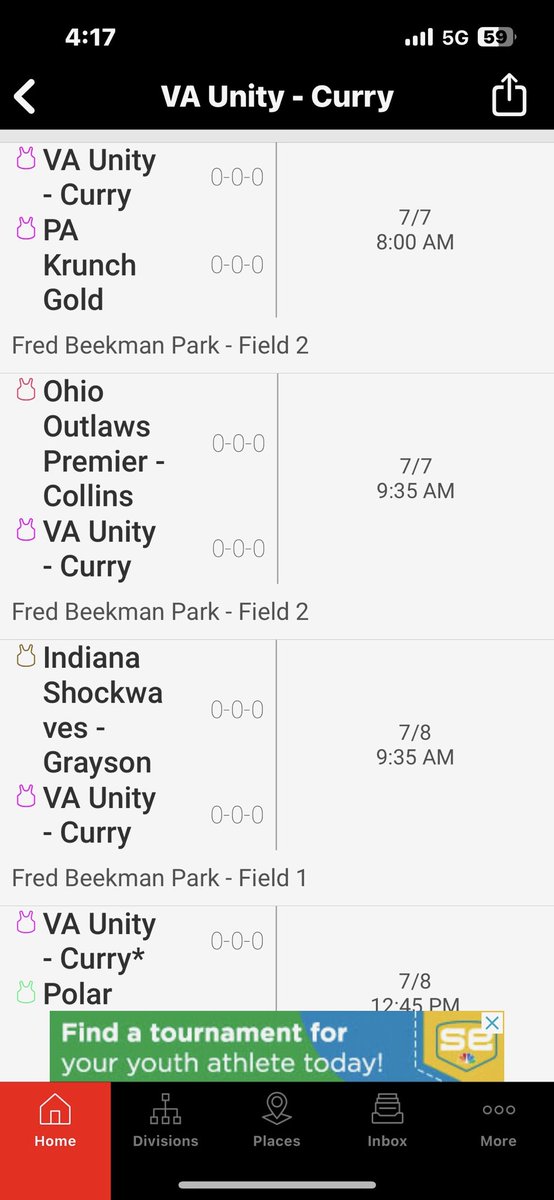 This weekend at the stingrays tournament!!! Stop by to watch me and my teammates compete!! Go U🧡💜