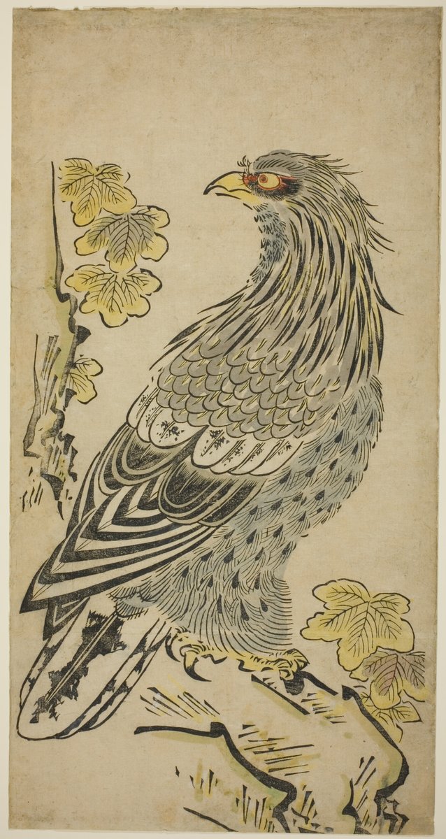 JapanTraCul's tweet photo. A Hawk on a Cliff near a Kiri Tree, attributed to Torii Kiyomasu I, ca. 1716

#ukiyoe https://t.co/oCOhDI6Mdf