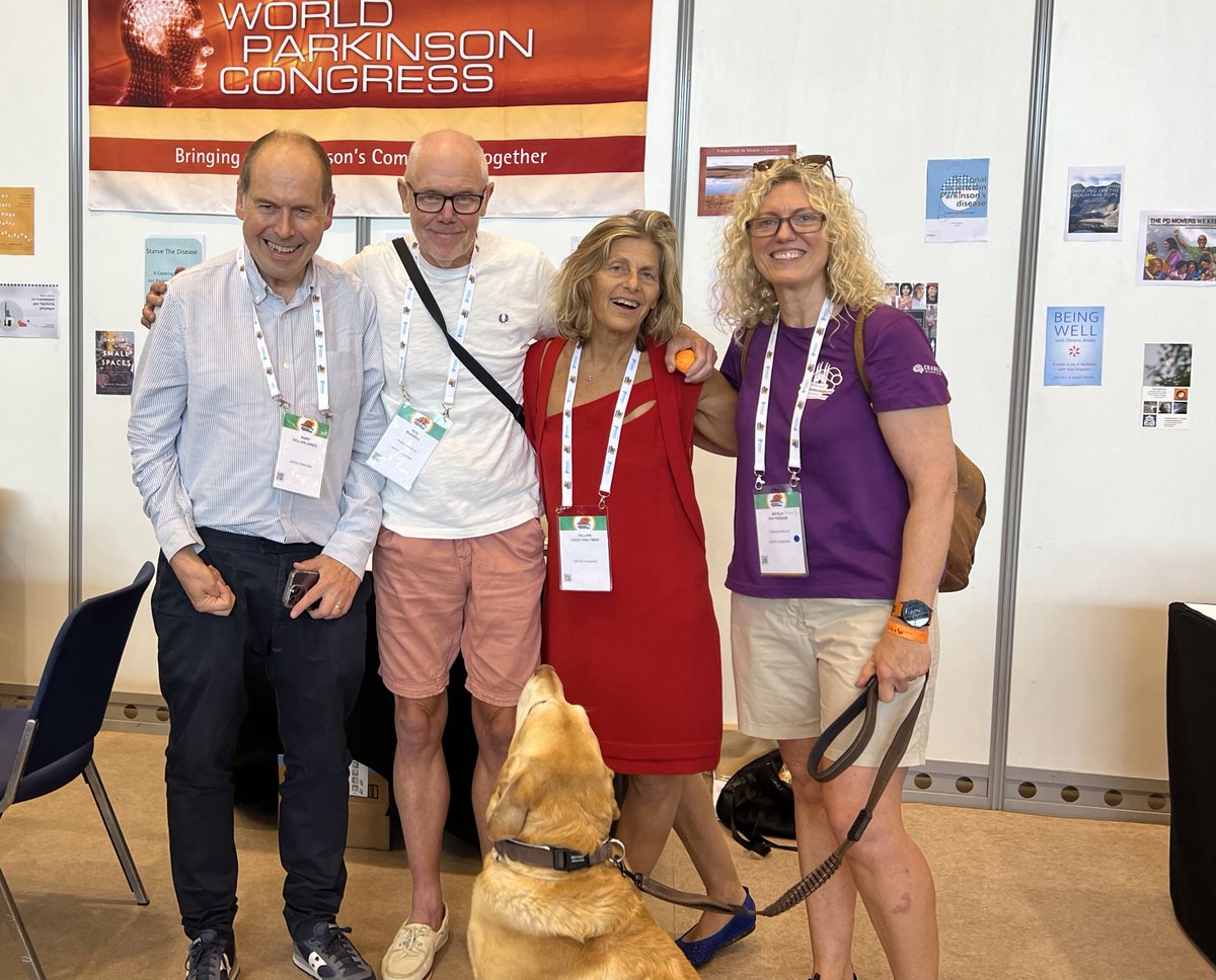 Neilstillcanrun's tweet photo. London to Barcelona - The first official day at the World Parkinson's Congress and I had the pleasure of meeting Gillian Lacey-Solymar and Rory Cellan-Jones from the Movers &amp; Shakers Podcast.. You can listen on Saturday if you would like to hear more.  https://t.co/iXYMa7uYh1 https://t.co/KIwOGuSbXp