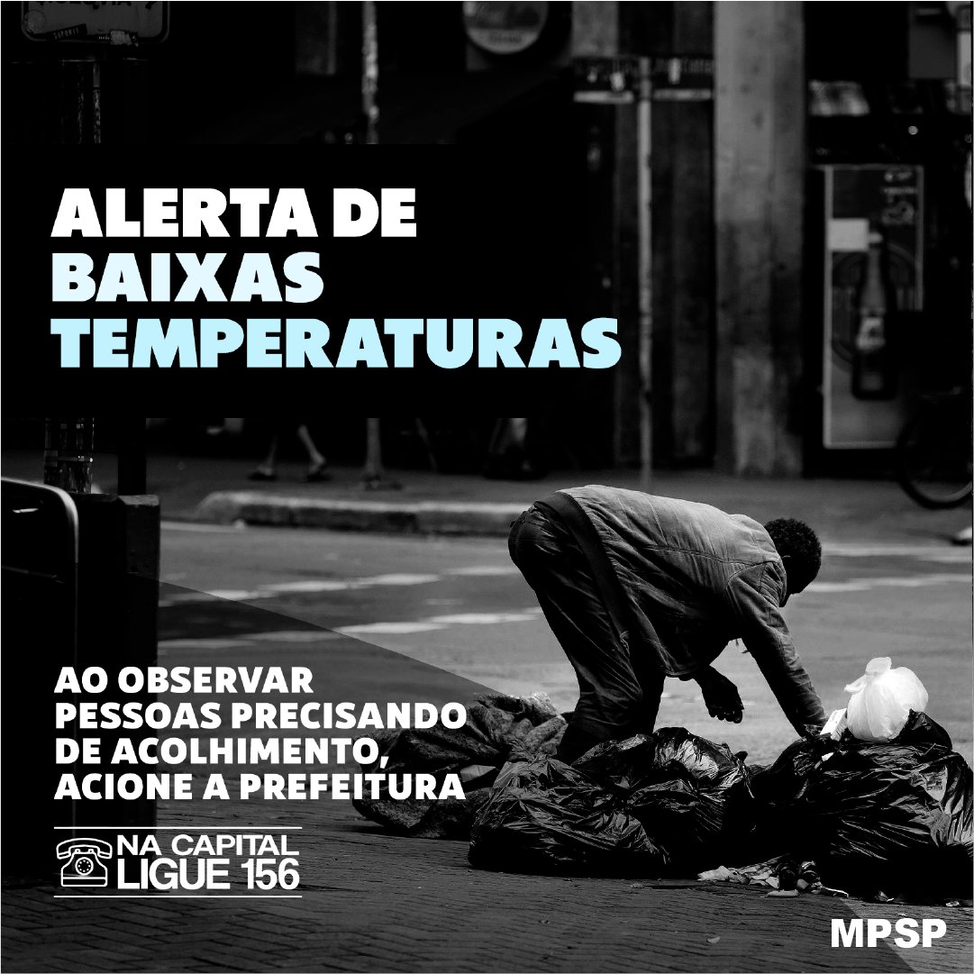 mpsp_oficial's tweet image. ❄️ Sentiu o inverno chegar aí na sua cidade? Os municípios devem estar com força-tarefa para abrigar as pessoas em #SituaçãoDeRua. A Promotoria de Justiça de #DireitosHumanos acompanha os planos de emergência.
