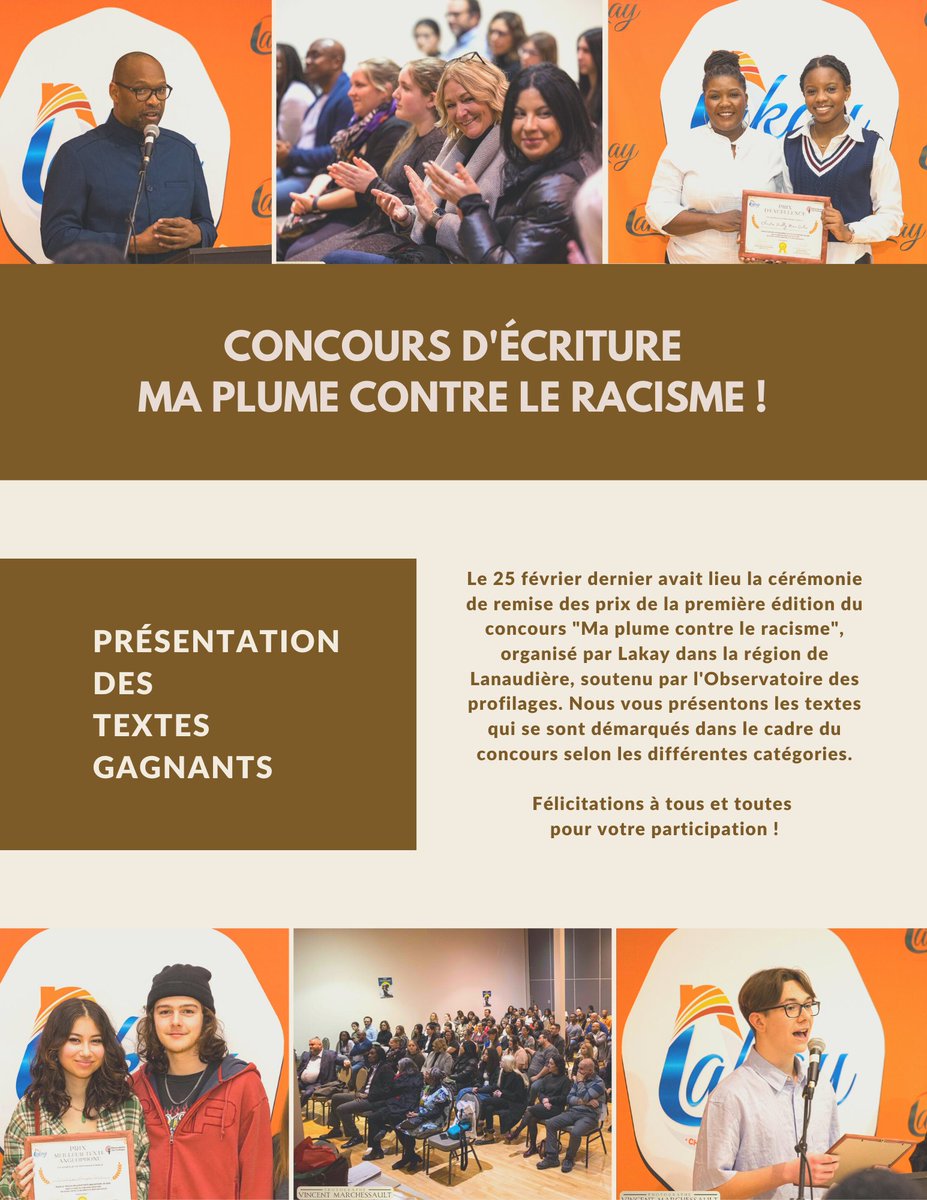 ODP_profilages's tweet photo. 📣 Texte gagnant du concours "Ma plume contre le racisme" réalisé par Lakay, soutenu par l'ODP!
🖊 Le plumage ne change rien
Un texte de Lyla Parent de l'École secondaire Le Prélude (1er cycle)
🏆 1er prix - Coup de coeur
Bonne lecture!
#racisme #profilageracial #écriture https://t.co/8qBuDPOkjt