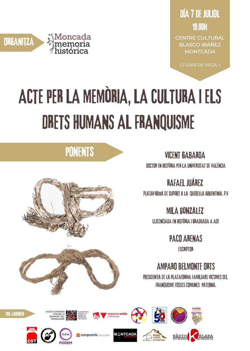 La Cultura no puede estar callada ante la censura de los nuevos gobiernos de derechas.
#StopCensura