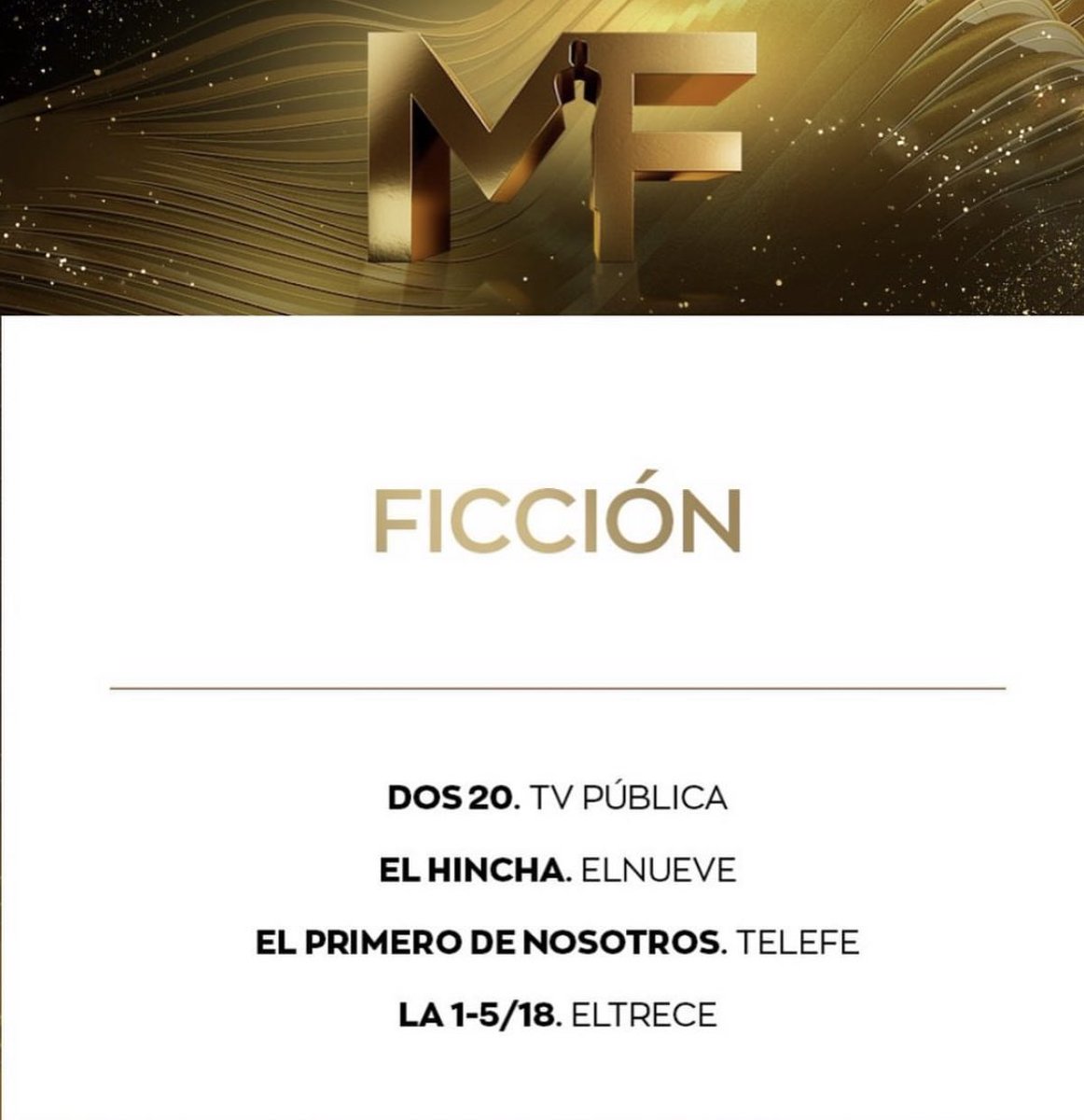 Qué felicidad la serie “El Hincha”Nominada a mejor ficción ! ( también mejor director y mejor actor ) una alegría ser parte 🫶🏻 <a href="/canal9oficial/">El Nueve</a> <a href="/Flow_ar/">Flow</a> <a href="/_gonzaloarias/">Gonzalo Arias</a> <a href="/aleciancio/">Ale</a> <a href="/vicdalessandro/">Victorio DAlessandro</a>
