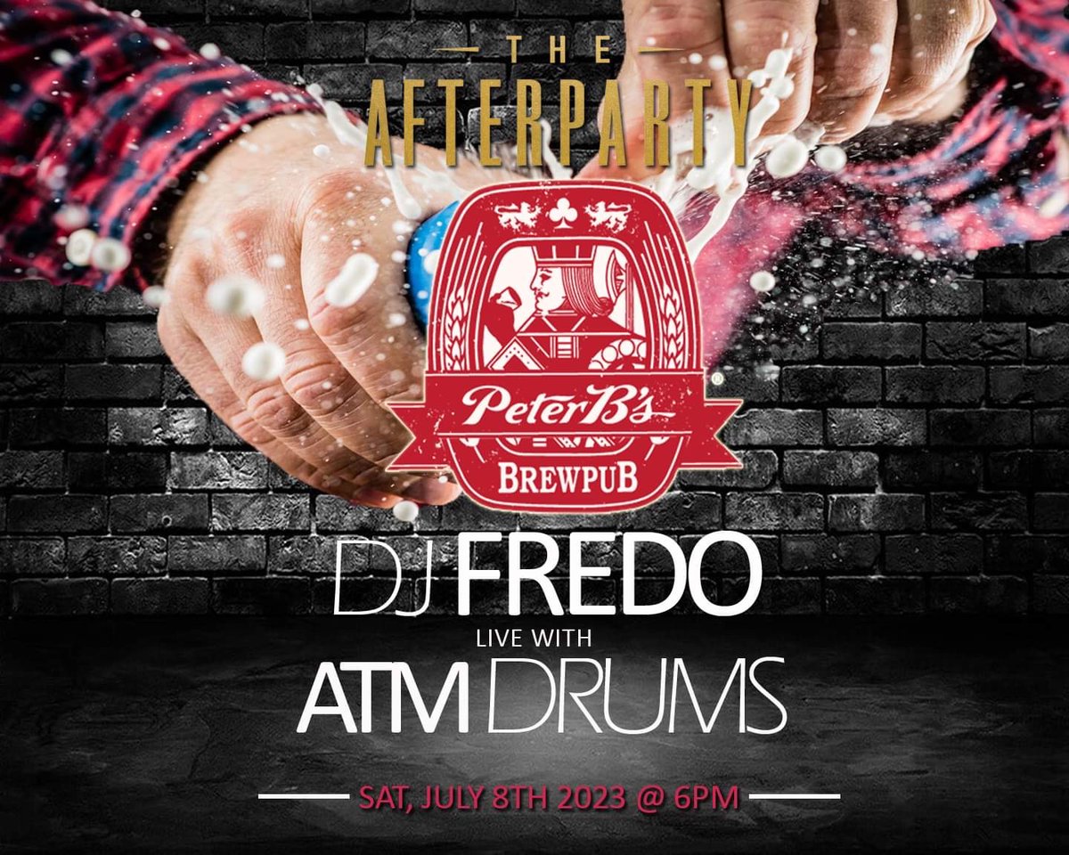 FredoOnTheRadio - The official After Party is set for Peter B’s Brew Pub.  Join us after The Monterey Beerfest - Saturday, July 8th 6pm with DJ FREDO live with ATM DRUMS!  @atmdrums @PeterBsBrewPub