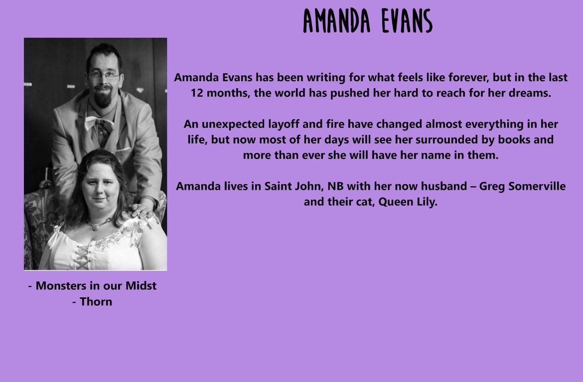 We’re a little behind with our author reveals for the upcoming release of Monsters In The Fog. 
First author is…