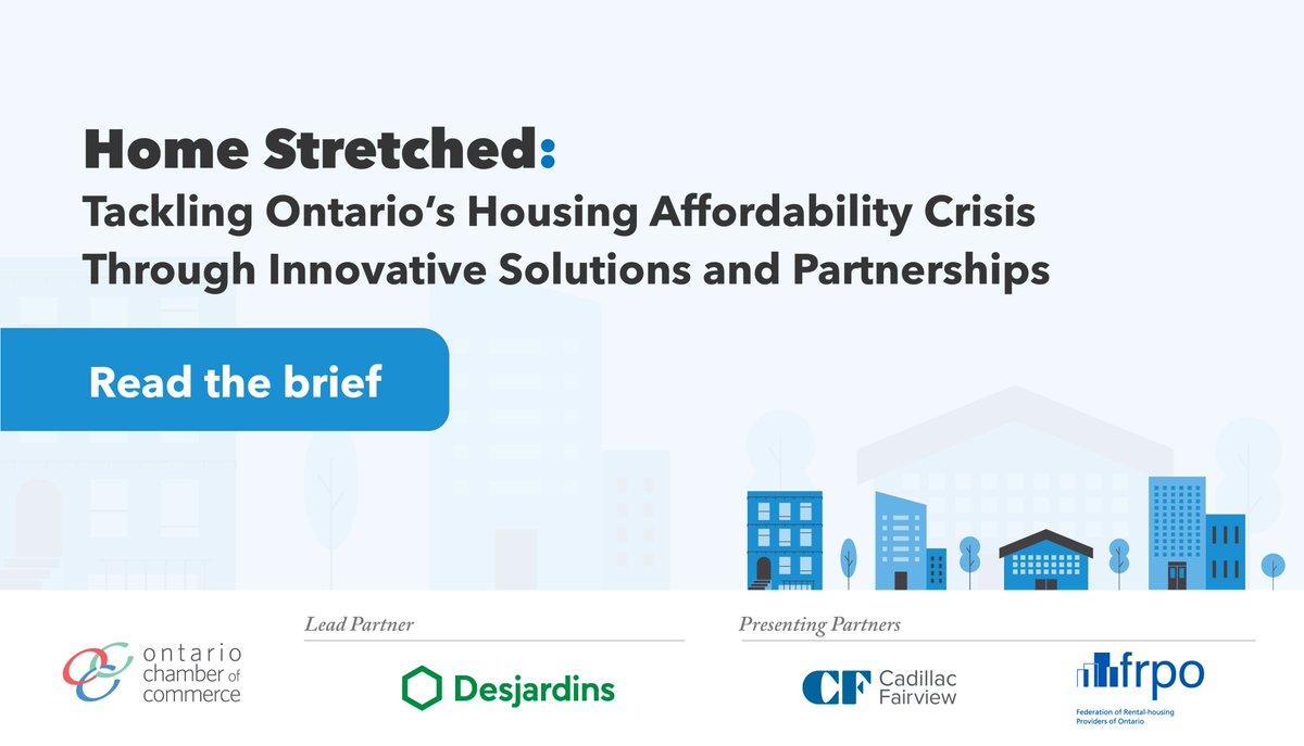 Today, the <a href="/OntarioCofC/">Ontario Chamber</a> released 'Home Stretched,' a policy brief outlining key recommendations to support all levels of government as they tackle Ontario's housing crisis.

Read the brief: bit.ly/42XEZcL
