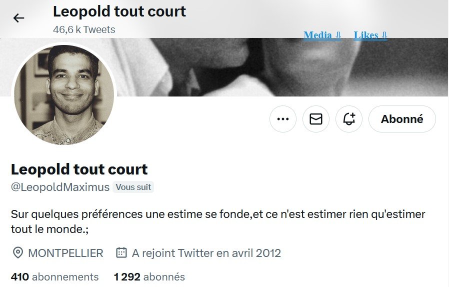 #RT quelqu’un(e) à des nouvelles de @LeopoldMaximus