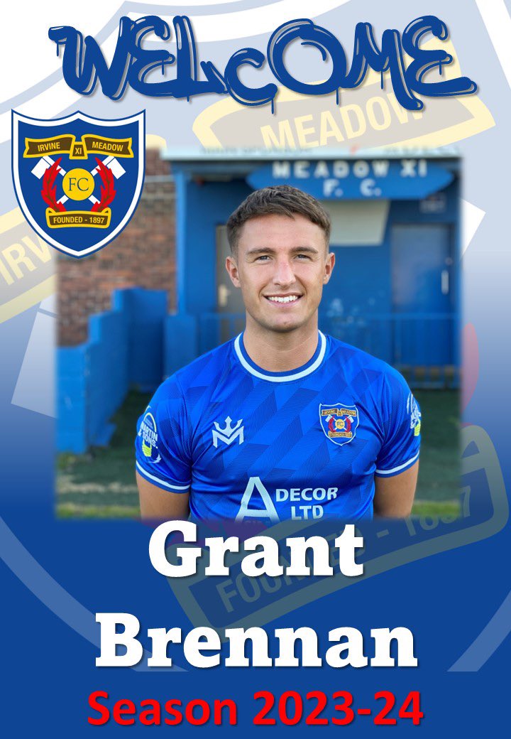 Medda1897's tweet photo. New signing ✍🏻 

Delighted to announce our next signing, Grant Brennan. 

The Striker joins us from Cambuslang Rangers.

#meddaTV will speak to Grant in the coming weeks.

“A club for the whole community…”

Ⓜ️ #irvinemeadowXIFC
Ⓜ️ #imXI #medda
Ⓜ️ #meddaminded   
🟣 #WoSFL https://t.co/0Pzl32ttD3