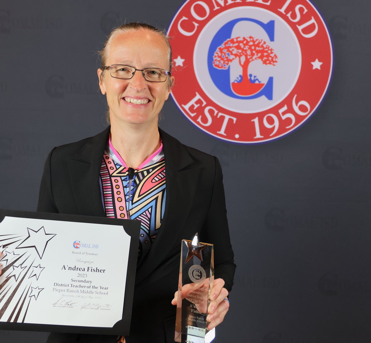 The 2022-2023 Campus Teachers of the Year along with a few special award recipients were honored at the annual Night of Stars banquet in May where two teachers were announced as the District Teachers of the Year. Read more at comalisd.org/apps/news/arti….