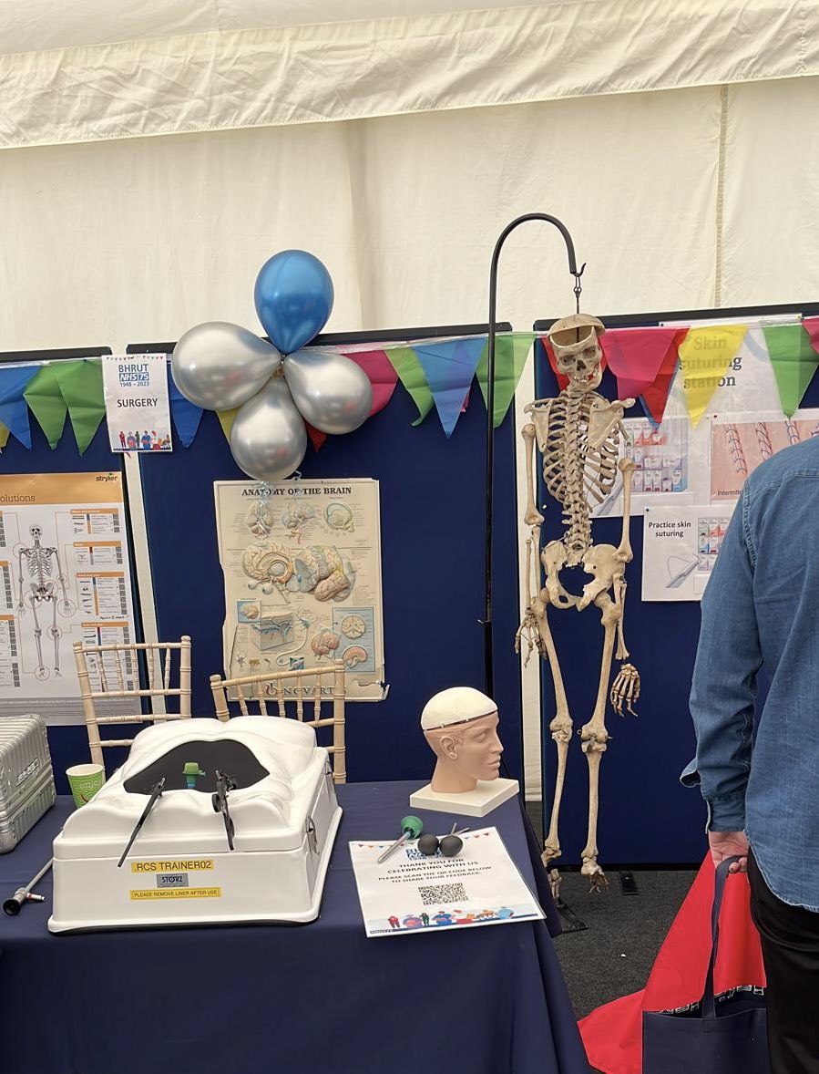 Great display at @BHRUT_NHS #NHS75 celebrations from the surgery, anaesthetics and critical care care group! Lots of fantastic interactive activities to get hands on @DivNhs @dramalesh @markjchurchill @alamarize @GuruKholgade @HodsollWill @docrajesh21