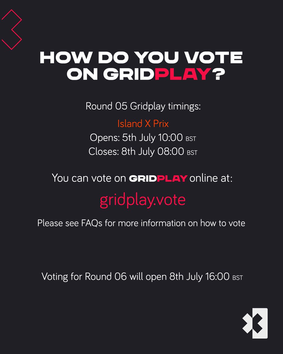 CGRTeams's tweet photo. Gridplay for the #IslandXPrix is NOW OPEN! 🙌 Help the No. 99 @GMC HUMMER EV get the best spot on the grid!

Vote for @a_sorensen12  - https://t.co/YHvZv1MDKp
Vote for @TheRJ37  - https://t.co/hTOHKmAuRE https://t.co/jnviqlV9vs