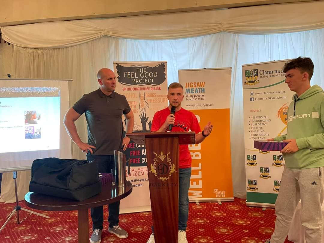InvolveServices's tweet image. Great to see the No Shame game being presented to Rory Stories mental health event in Athboy yesterday. Organised by @ClannnanGaelGAA and @JigsawMeath #MentalHealthMatters