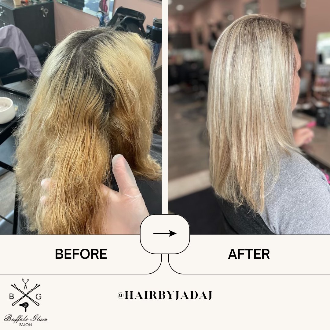 BuffaloGlam's tweet photo. Another jaw-dropping "Before and after" by Jada.

Highlight and tone with shadow root. https://t.co/2bmuX1ELA1