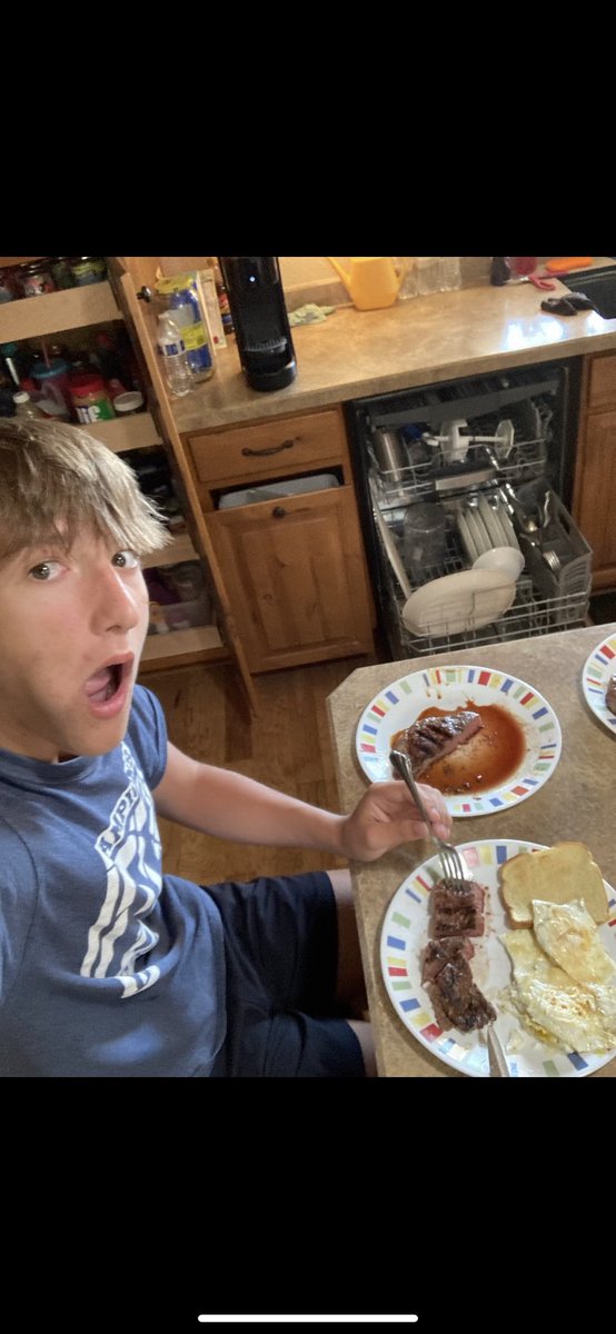 MallardsBullpen's tweet photo. Our best Breakfast of the Day showing yet for one of the biggest games of the year! Eli and Cade Undlin sweep the awards today with Eli taking the 🥇and Cade taking 🥈#steakneggs #sussyselfie https://t.co/RDQi3wXfyU