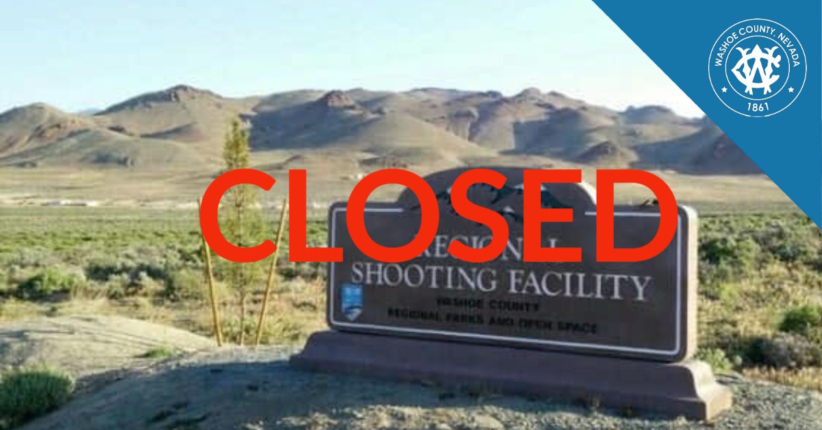 washoecounty's tweet photo. Due to staffing shortages, Washoe County's Regional Shooting Facility has had to temporarily close the public range. Groups that have reserved any specialty ranges will continue to be accommodated. https://t.co/slJvfMhjyj