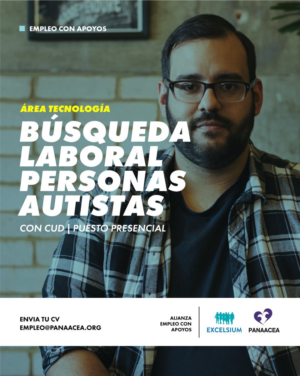 #EmpleoConApoyos Si aplicás a los requisitos más abajo, enviá tu cv a empleo@panaacea.org 

ÁREA TECNOLOGÍA: Búsqueda laboral para persona con condiciones del espectro autista que cuente con CUD. Empleo presencial en El Talar de Pacheco, en el área de Tecnología.