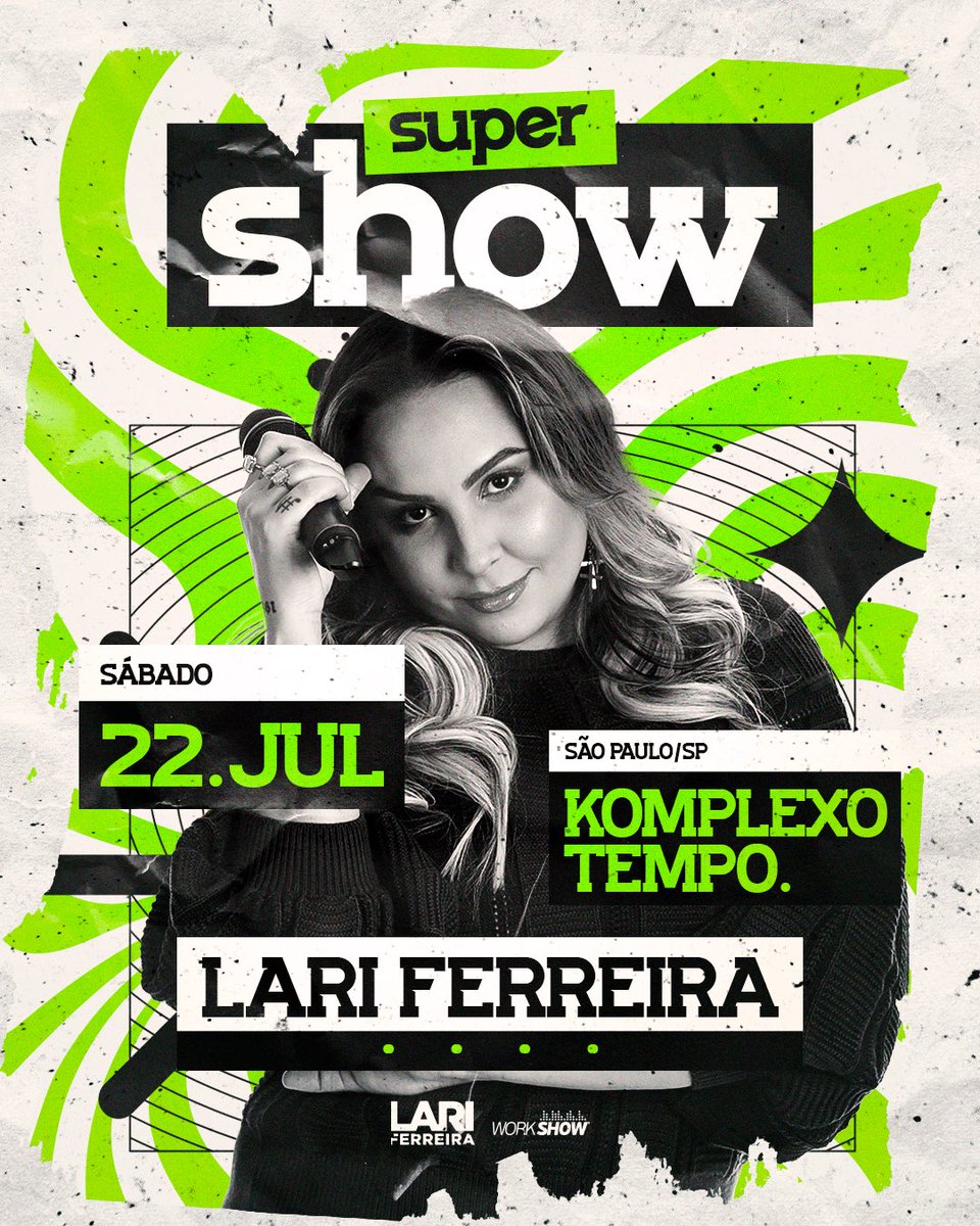 Genteeee vcs estão preparados pra essa novidade? É isso mesmo !!! Vai ter Lari Ferreira Sem tê dó dia 22 de julho no Komplexo Tempo em São Paulo! Quero todo mundo lá comigo, heim? Boraaaa! 🔥🎶

Ingressos aqui: ticket360.com.br/evento/27020/i…

#workshow #lariferreira