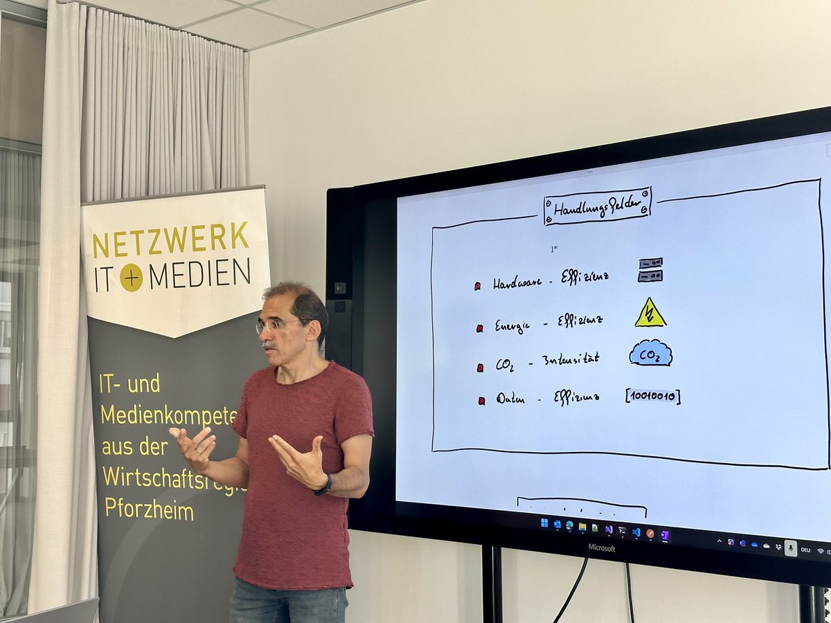 grillphil's tweet image. Sehr spannender IT After Work heute mit @a_mirmohammadi zum Thema Green Software Development organisiert vom Netzwerk IT + Medien im @medialesson Office. Einfach schön Veranstaltungen mit der lokalen IT Community zu erleben. #Community #GreenSoftwareDevelopment #Pforzheim