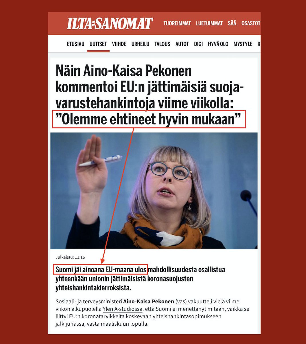 Jocka's tweet photo. @Tanelihamalaine @JanAxberg "Yksi parhaiten pestinsä hoitaneista ministereistä..."
Siihen kiteytyykin melkoisesti.
https://t.co/DXLOgo3rqv
#maskigate
#osaamisvaje https://t.co/cECDGlkALF