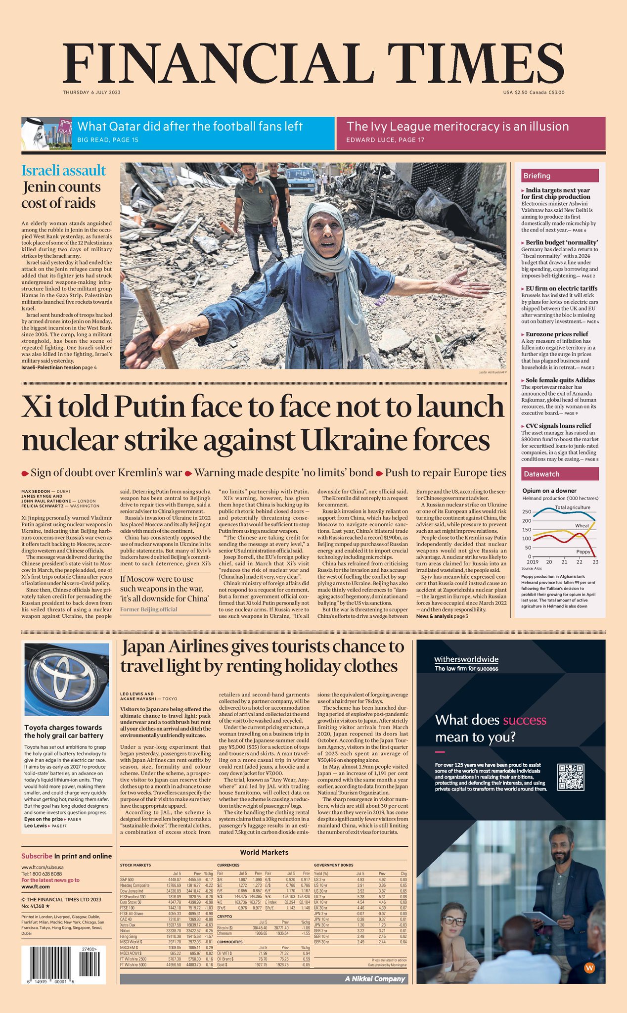 Financial Times on Twitter: "Just published: front page of the