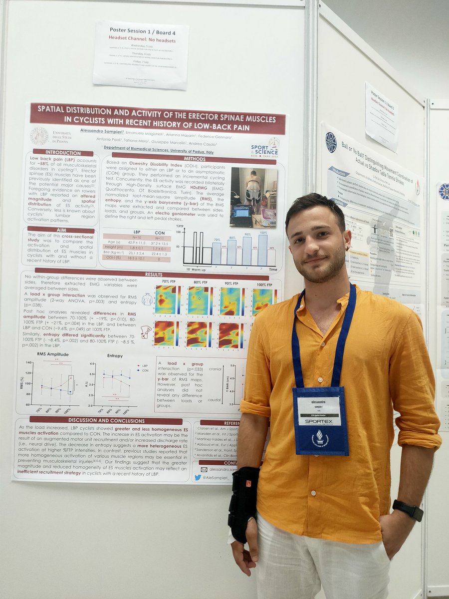 AleSampieri_'s tweet photo. I am really glad to present my research at @ECSS 2023 Paris.
I really thank to all my colleagues, especially @emamagis to help to collect the data, @fedgennaro to create a new Matlab code, and @AndreCasolo which supported me and supervised all steps of the work.
#HDsEMG #ECSS23 https://t.co/TzyVcfeSYG