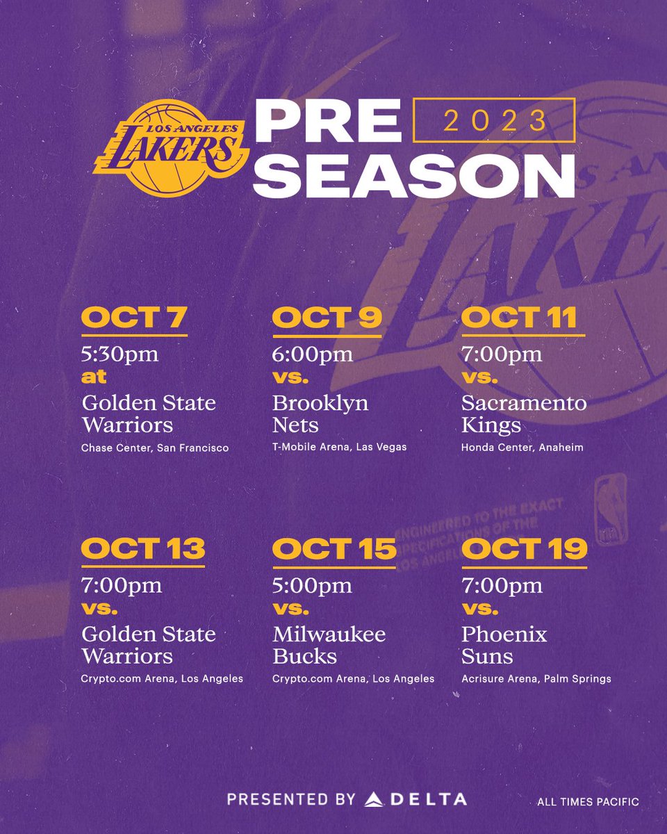 Update: Anaheim added to the preseason slate, joining Las Vegas, Palm  Springs, San Francisco, and https://t.co/JZKgZ5DaP0 Arena. @Delta | 🗓️