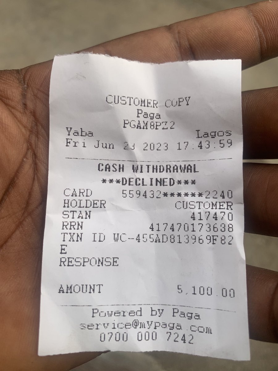 LARIN_AUTOS's tweet photo. ⁦@StanbicIBTC⁩ this is the decline receipt I received from the POS merchant https://t.co/WXUzALBXxQ
