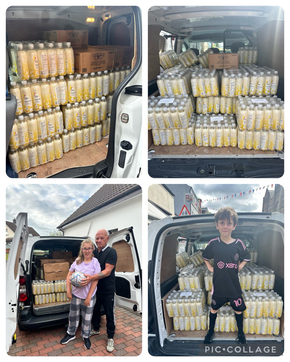 TeamHAVEN4's tweet photo. Huge thanks to Anne from Itsu for the fabulous donation of flavoured water for our outreach teams. Thanks to our amazing supporter Ann Rainey for organising, to Laura and Mervyn for loading up the van and to lovely Evie, John and Jude (Messi) all pictured below for their help 💙 https://t.co/jpX3tce8OB
