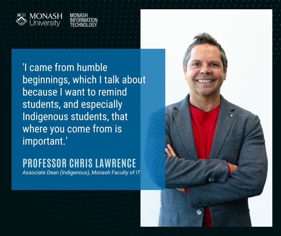 Monash Information Technology (@monashinfotech) on Twitter photo From a 'non-citizen' living on a reserve to our first Associate Dean (Indigenous) collaborating with NASA, <a href="/noongar66/">Christopher Lawrence</a>'s journey following his dream of space has been inspirational beyond words.
Discover his story this #NAIDOCWeek: my.mtr.cool/eblypkehuj
#MonashLens From a 'non-citizen' living on a reserve to our first Associate Dean (Indigenous) collaborating with NASA, <a href="/noongar66/">Christopher Lawrence</a>'s journey following his dream of space has been inspirational beyond words.
Discover his story this #NAIDOCWeek: my.mtr.cool/eblypkehuj
#MonashLens
