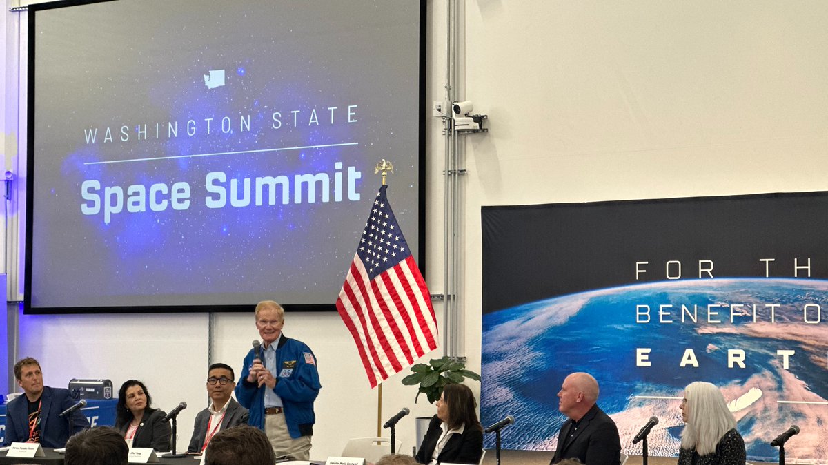 SenBillNelson's tweet photo. Today's Space Summit with @SenatorCantwell reaffirmed the vital role of collaboration between @NASA, industry partners, and STEM institutions. Together, we will address the challenges of tomorrow. Proud to demonstrate how NASA is investing in American competitiveness nationwide. https://t.co/JX02MT293r