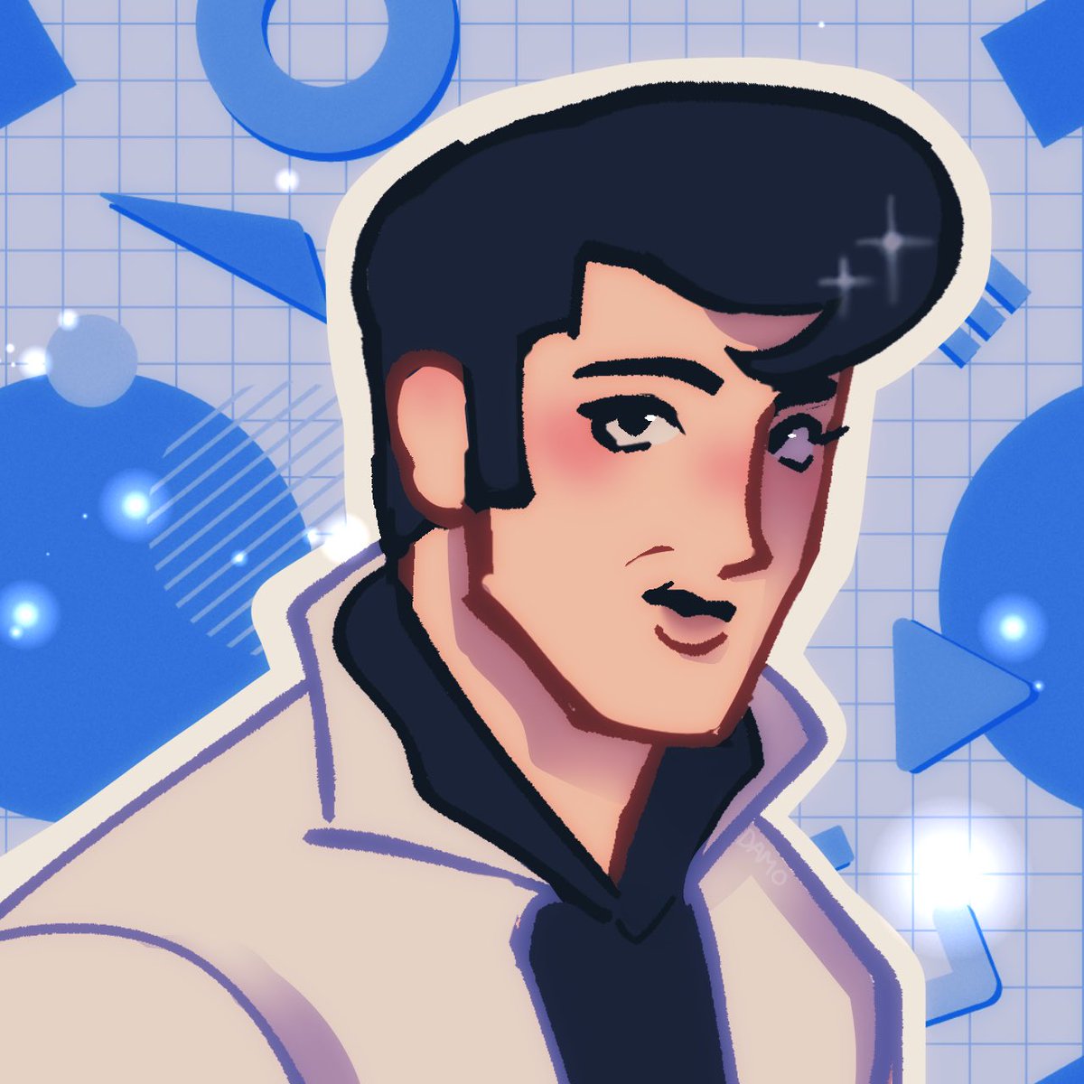 AGENT_ELVIS's tweet photo. I forget to post here sm but anyway, I redesigned one of the Elvis clones from #clonehigh and gave him a different outfit! (The original design is so ugly lets be fr😭)

#elvispresley #elvis https://t.co/b0icIE8GRP