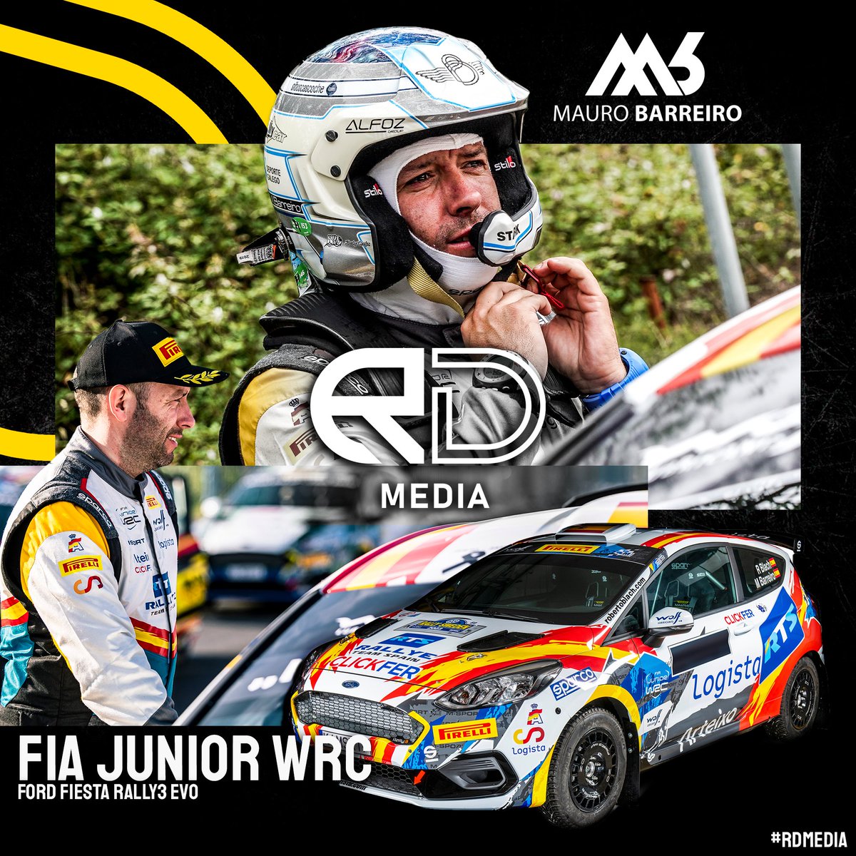 RDMediaes's tweet photo. 🟡⚫️ @MauroBarreiro_ es 𝗰𝗼𝗽𝗶𝗹𝗼𝘁𝗼 #RDMedia 🤝 Esta temporada acompañamos al copiloto gallego en su programa dentro del @FIAJuniorWRC 🏆
¡Moita sorte Mauro! 😁
#RDMedia #FollowRD #RDMediaTeam #WRC #JWRC https://t.co/gxZsopBdhu